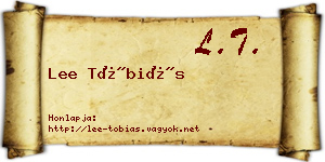 Lee Tóbiás névjegykártya